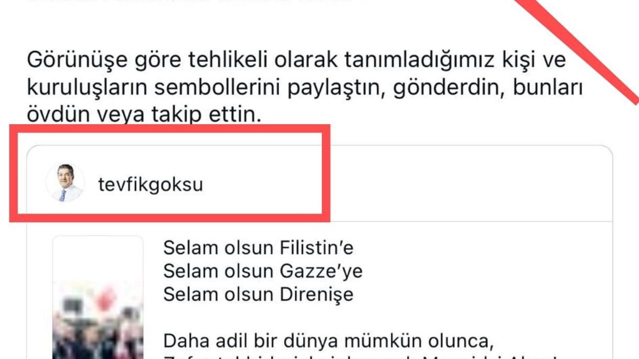 Instagram’dan Tevfik Göksu’nun Filistin’e destek paylaşımına sansür