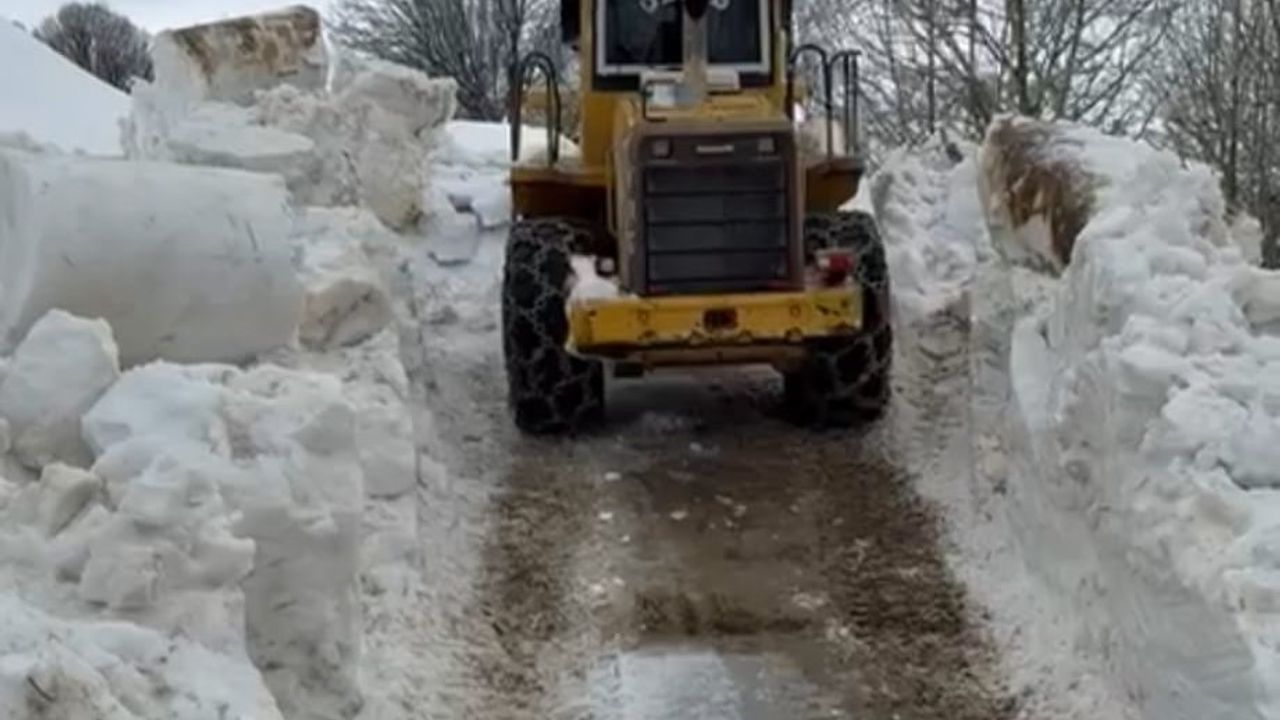 Bitlis'te ulaşım için 5 metrelik kar engelini aştılar