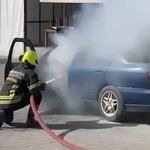 Erdemli'de otomobil yangını