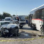 Samsun'da otomobil ile halk otobüsü çarpıştı: 7 yaralı