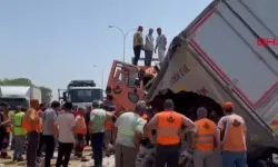 İstanbul Çatalca'da feci kaza: İki kamyon çarpıştı