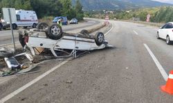 Otomobilin takla attığı kazada 5 kişi yaralandı