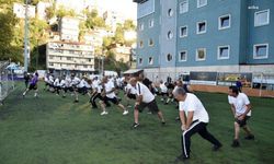 Zabıta personeli spor yapıyor