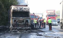 Alev topuna dönen tırın sürücüsü hayatını kaybetti