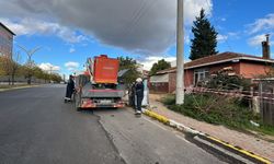 Tırın devirdiği elektrik direği mahalleyi elektriksiz bıraktı