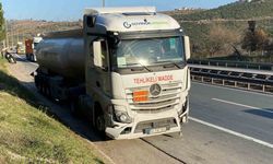 Kimyasal madde taşıyan tanker otomobille çarpıştı