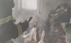 Yanan evde maddi hasar meydana geldi