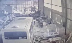 Atölyeye minibüsle girdi: Çalışanlar ölümden döndü