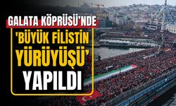 Galata Köprüsü’nde binlerce kişiyle ‘Büyük Filistin Yürüyüşü’ gerçekleşti