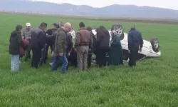 Afyonkarahisar’da otomobil tarım arazisine devrildi: 4 yaralı