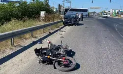 Motosiklet ile aracın çarpıştığı kazada 1 kişi ağır yaralandı