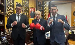 Bahçeli, boks eldiveniyle poz verdi