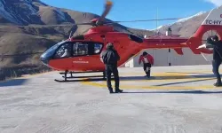 Kalp krizi geçiren hasta, ambulans helikopterle sevk edildi