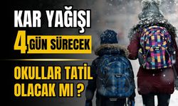 Kar yağışı 4 gün sürecek: Okullar tatil olacak mı?