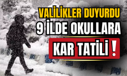 Valilikler duyurdu: 9 ilde okullara kar tatili!