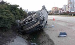 Kastamonu’da bir otomobil takla attı