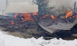 Yangın faciasında ahşap ev küle döndü