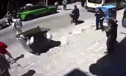 Deprem anında bir vatandaş balkondan atladı