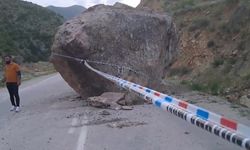 Ardahan-Ardanuç-Artvin karayoluna yamaçtan kopan kaya düştü