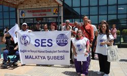 SES’ten Malatya Turgut Özal Tıp Merkezi önünde eylem... "İnsanca yaşam hakkımızdır"