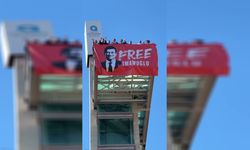 Antalya’da milletvekilleri, kent merkezine “Free İmamoğlu” yazılı pankart astı