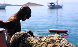 Bodrum Belediyesi'nin deniz dibi temizliği, Yahşi sahilinde devam etti