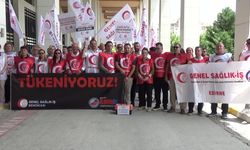 Edirne’de Genel Sağlık-İş üyeleri, taleplerini yazarak ''müdahale çantasına'' bıraktı