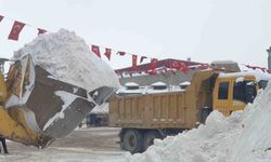 Başkale'de kış sert geçiyor, kar yığınları kamyonlarla ilçe dışına taşınıyor