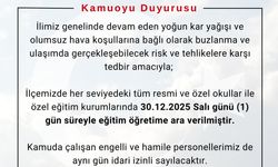 Bingöl'de kar tatili: 3 ilçede tüm okullar, merkezde taşımalı eğitime ara