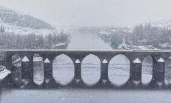 Diyarbakır'ın tarihi mekanları beyaz örtü ile kaplandı