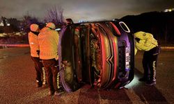 Kaldırıma çarpıp devrildi: 1 yaralı