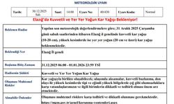 Meteorolojiden Elazığ için yoğun kar yağışı uyarısı