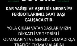 Pertek ve Çemişgezek feribotlarına kar ve sis engeli