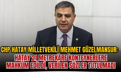 CHP Hatay Milletvekili Mehmet Güzelmansur: Hatay 21 Metrekare Konteynerlere Mahkûm Edildi, Verilen Sözler Tutulmadı