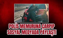 Polis memuruna çarpıp fotoğrafını paylaştı!