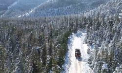 Adana Feke'de kar 1 metreyi aştı, çocuklar kızakla tatilin tadını çıkardı