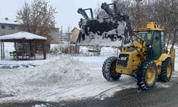 Akyaka Belediyesi karla mücadele ekipleri görev başında