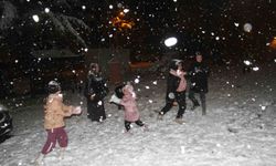 Beyşehir'de kar sevinci