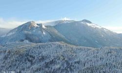 Bin 250 rakımlı Yaralıgöz Dağı'nda muhteşem kar manzarası