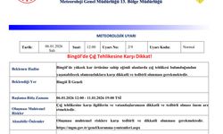 Bingöl için çığ uyarısı