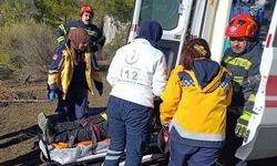 Denizli'de kontrolden çıkan traktör devrildi; 1 yaralı