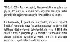 Elazığ'da motosiklet, mobilet ve motorlu kuryelerin trafiğe çıkışları yasaklandı