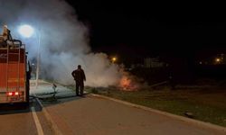 Gazipaşa'da çalılık yangını itfaiye ekiplerince söndürüldü