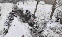 Hakimiyetini kaybeden otomobil dereye uçtu: 3 yaralı