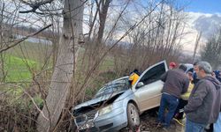 İnegöl'de kontrolden çıkan otomobil ağaca çarptı: 1 yaralı