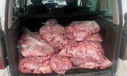 Jandarmanın durdurduğu araçtan 450 kilo bozulmuş et çıktı