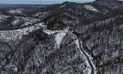 Karla kaplanan 900 rakımlı Çam Dağı, kartpostallık görüntüler sundu