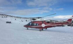 Kayakta düşerek ayağını kıran genç hava ambulansıyla hastaneye kaldırıldı