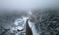 Kazdağları beyaza büründü, manzara nefes kesti