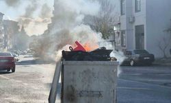 Tekirdağ'da çöp konteynerinde yangın paniği